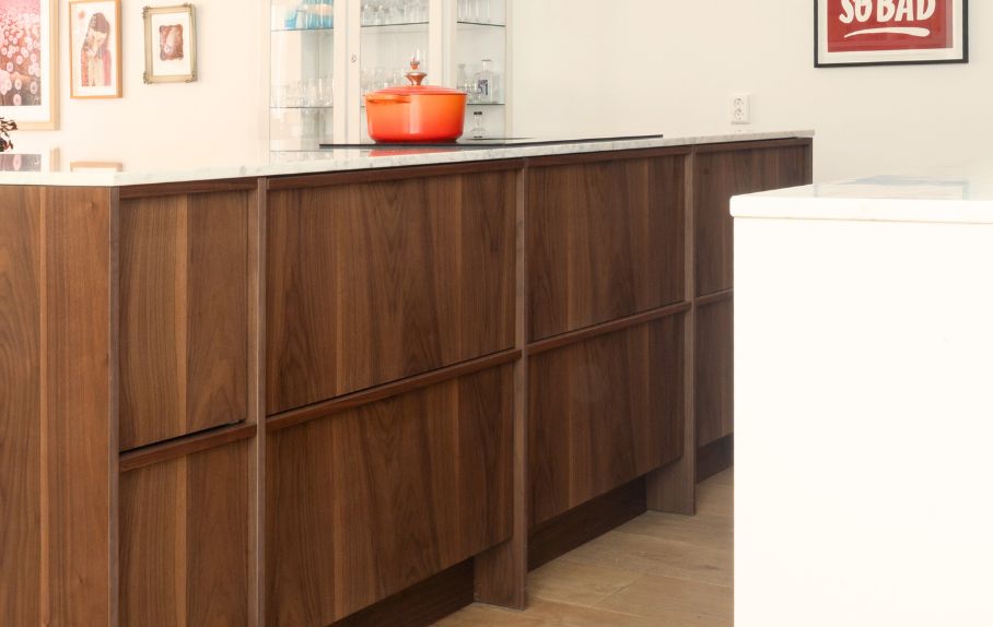 Baboon houten keuken front met losse opzet houten greep